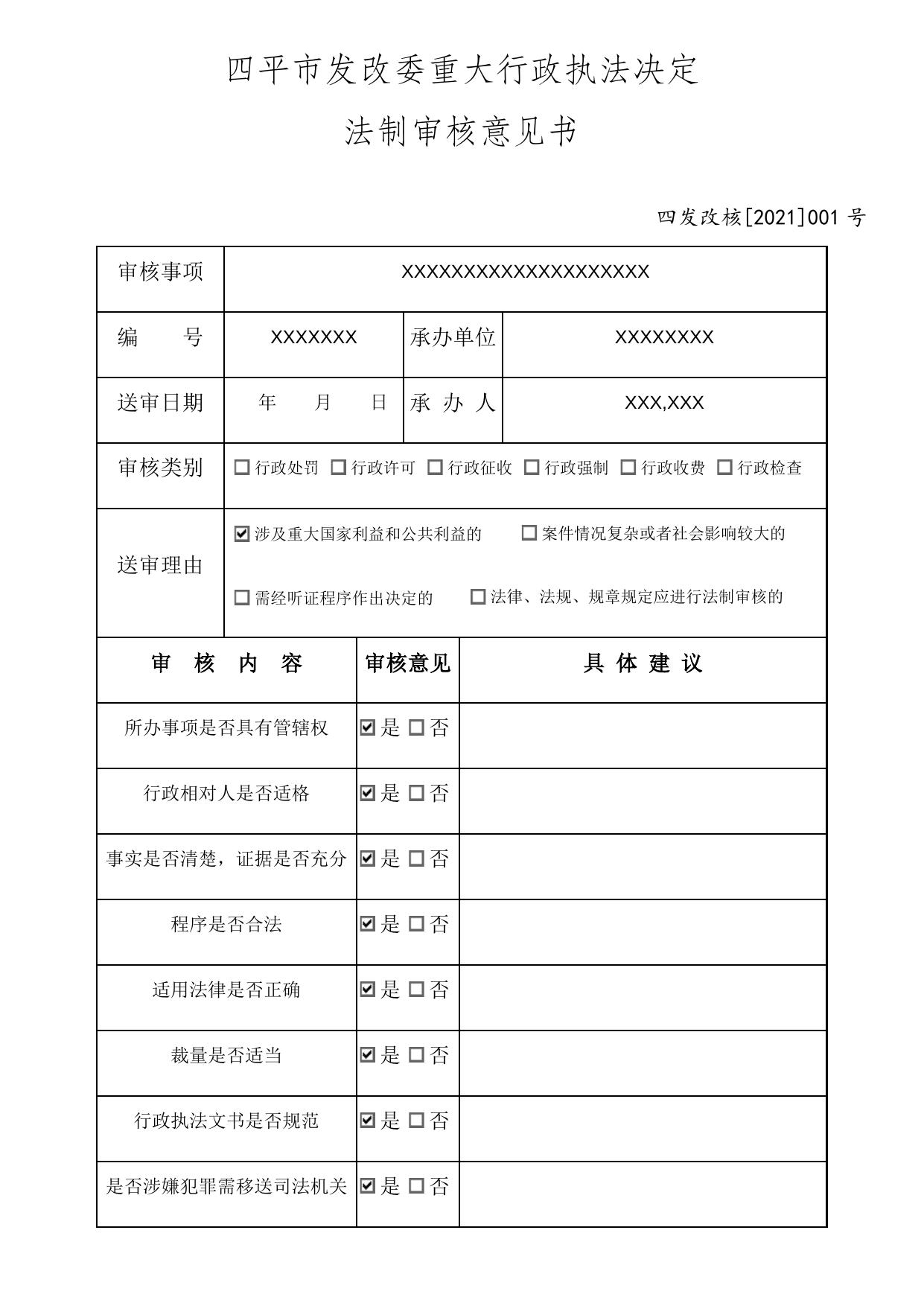 四平市发改委重大执法决定法制审核流程图.docx