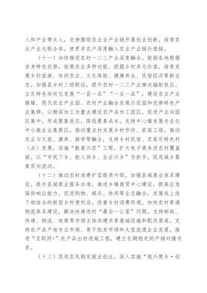 湖北省委、省政府印发《关于做好2022年全面推进乡村振兴重点工作的意见》.doc