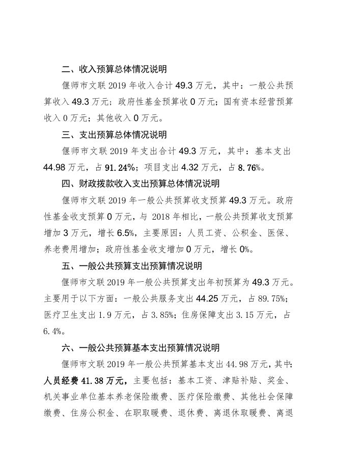 偃师市文联2019预算公开说明.doc