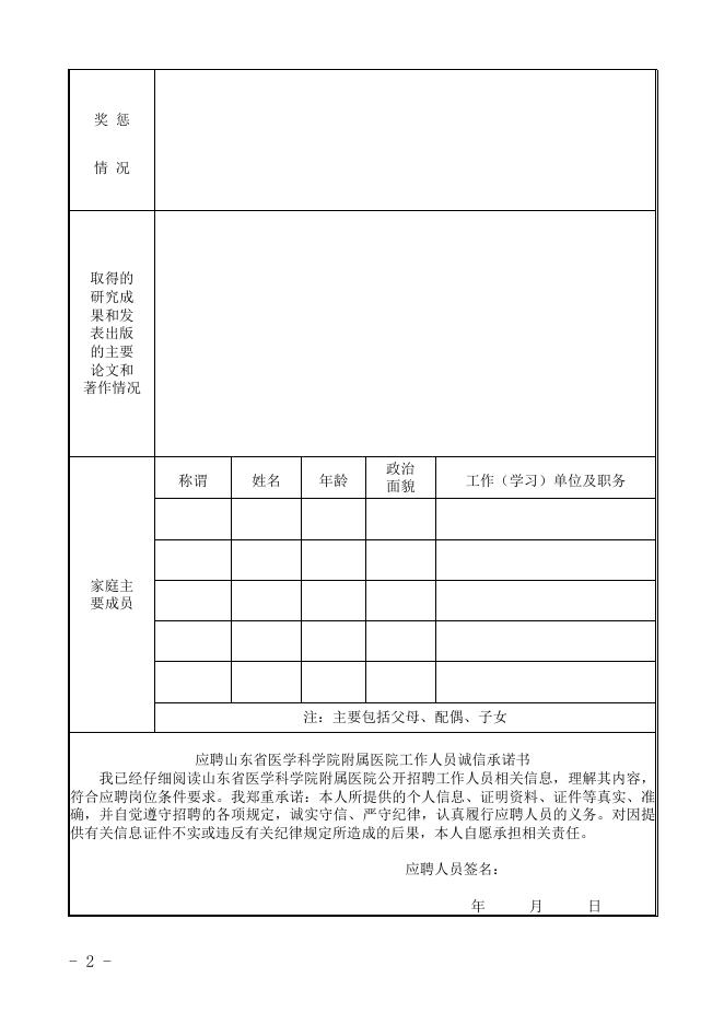 山东省医学科学院附属医院公开招聘“青年优秀人才引进计划”报名登记表.doc