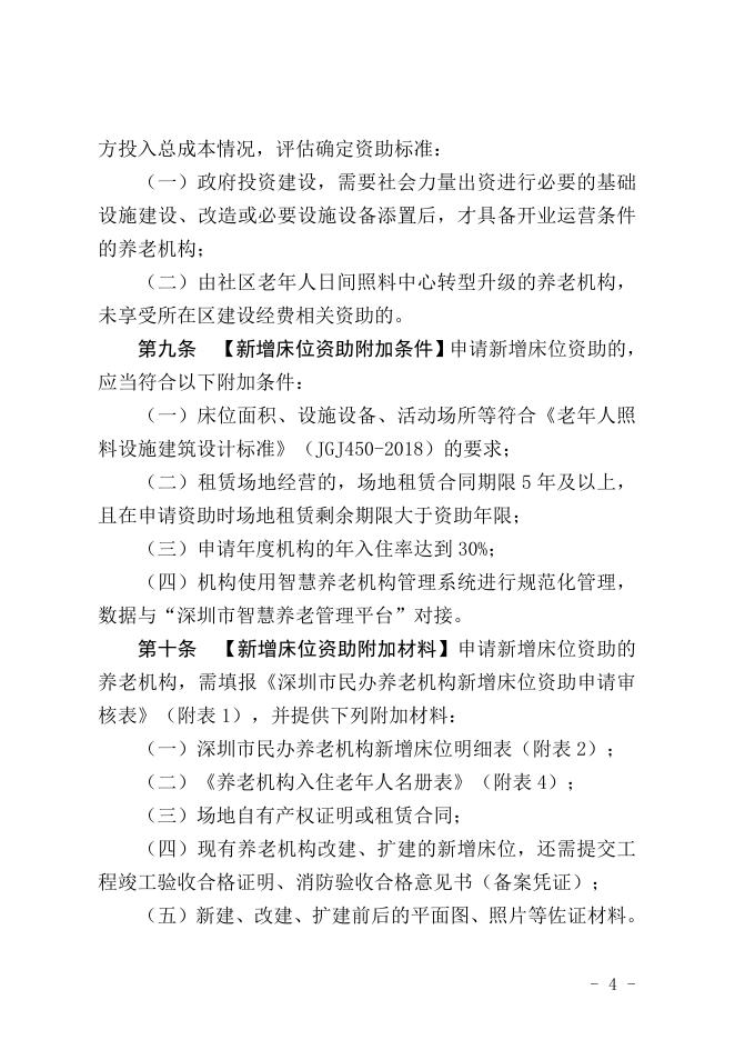 附件1.深圳市民办养老机构资助办法(征求意见稿).doc
