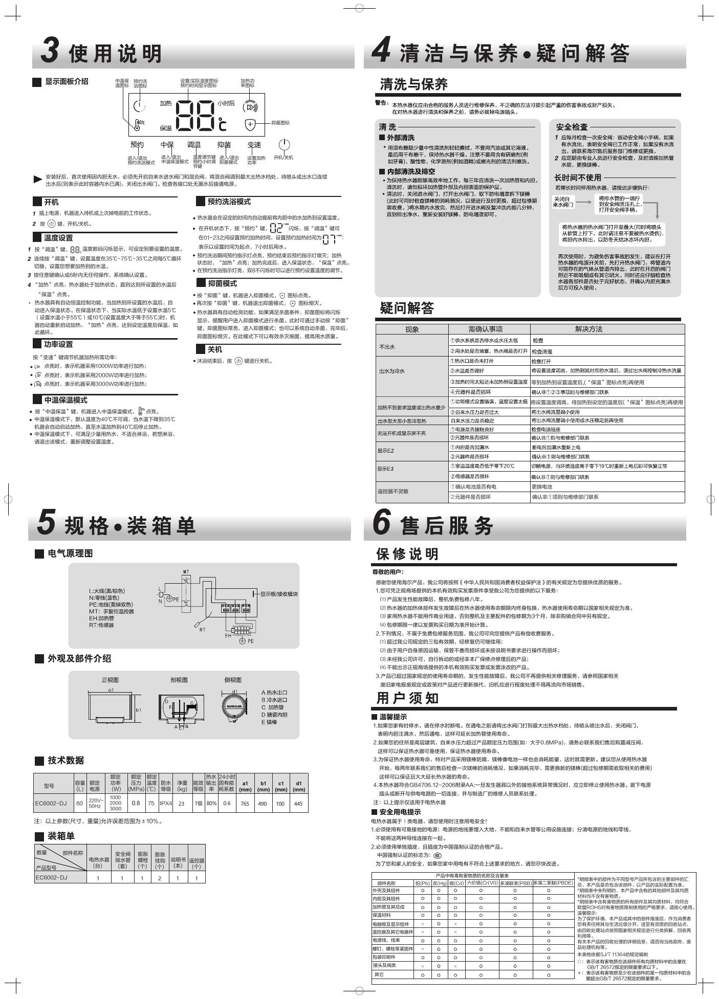 海尔Haier 电热水器 EC6002-DJ 说明书.pdf