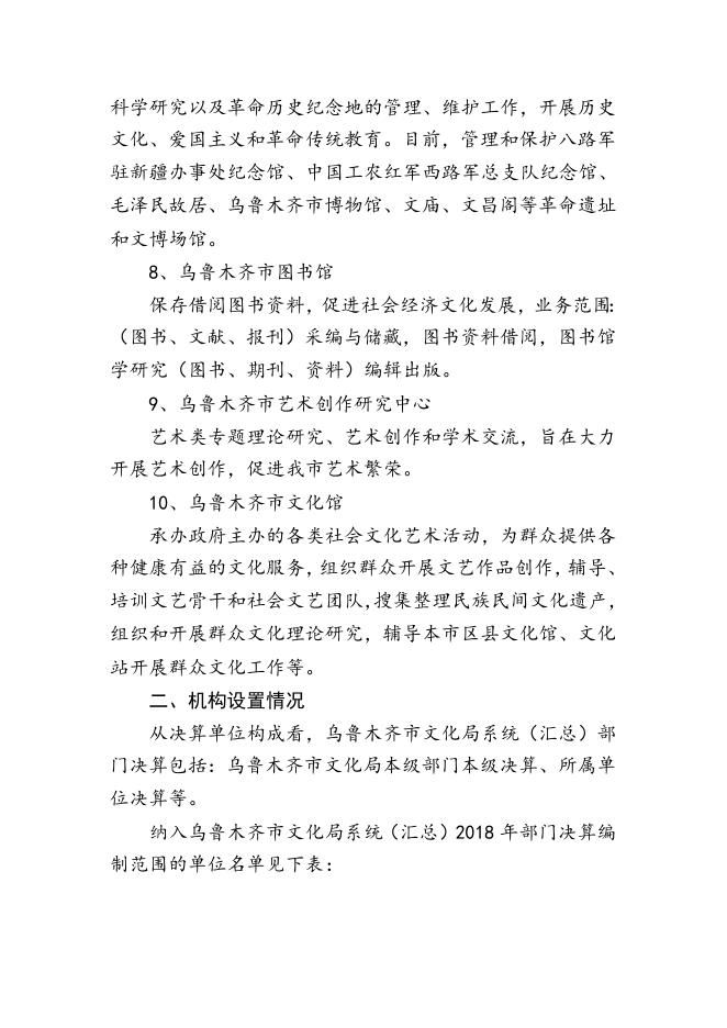 乌鲁木齐市文化系统2018年决算公开.doc