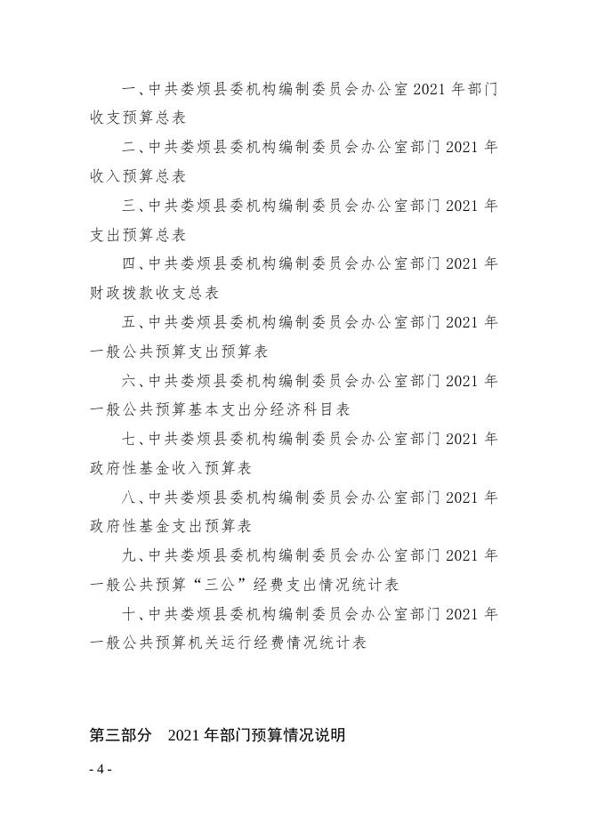 中共娄烦县委机构编制委员会办公室2021年部门预算公开.doc