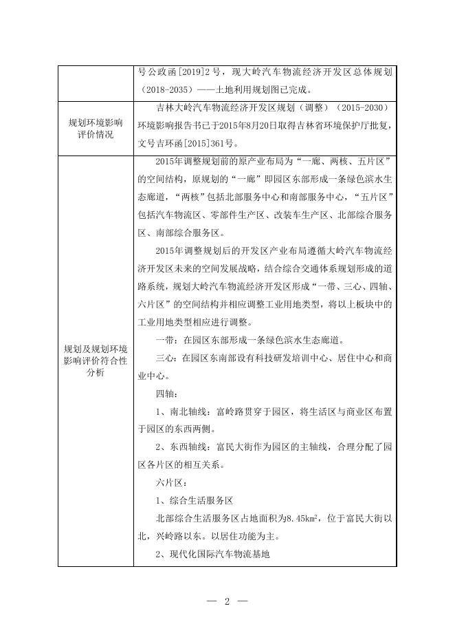 全本-吉林省优泰工贸有限公司年产20万件汽车冲压件建设项目（重新报批） - 复件(1).doc