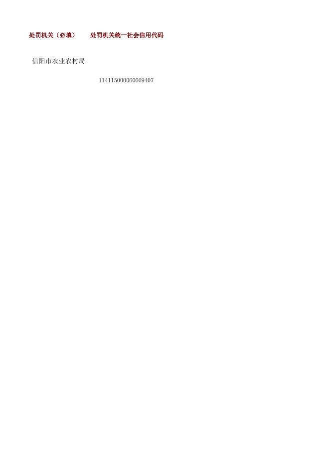 信阳市农业农村局2022年6月15日办理的行政处罚公示事项.xlsx