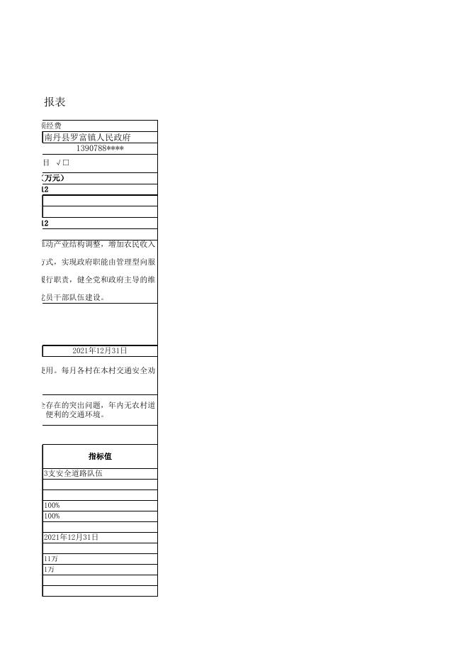 附件2：罗富镇2021年县本级预算项目支出绩效目标申报表.xls