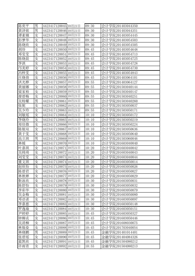 普通话水平测试安排表.xls