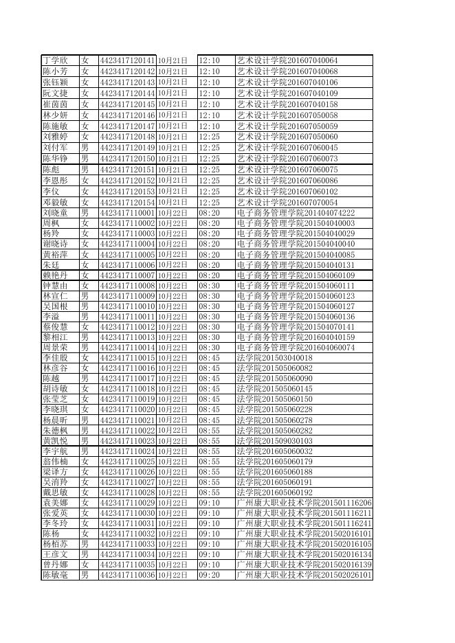 普通话水平测试安排表.xls