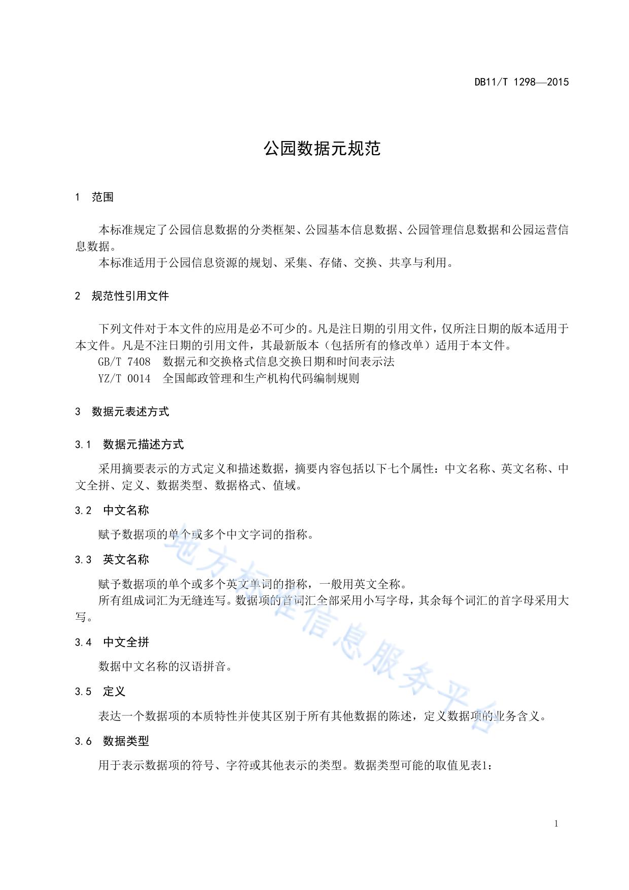 公园数据元规范